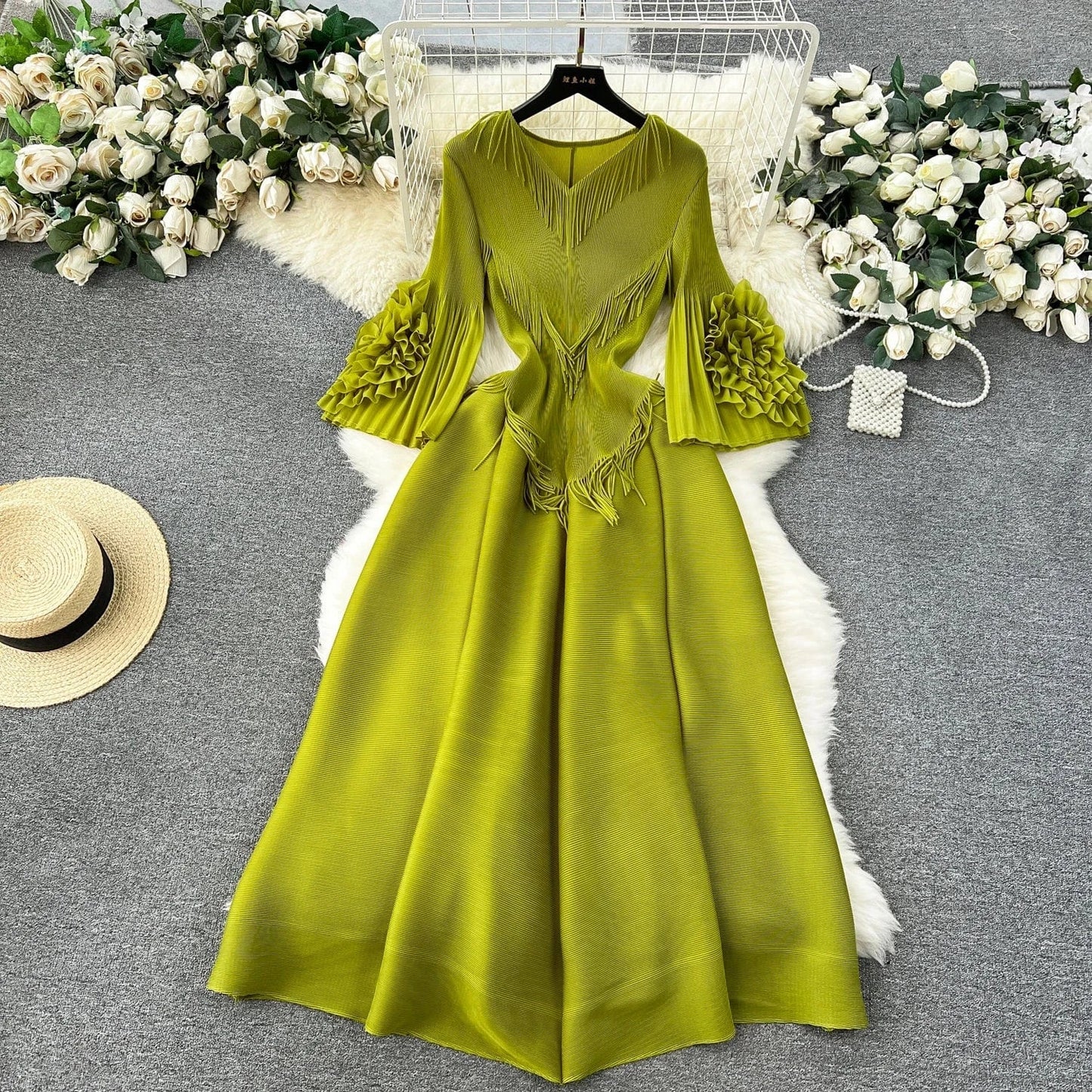 S / 4 J&H Summer 2024 A Line Party Dress For Women Elegant One Shoulder Pleated Robes African Female Birthday Plus Size Dress