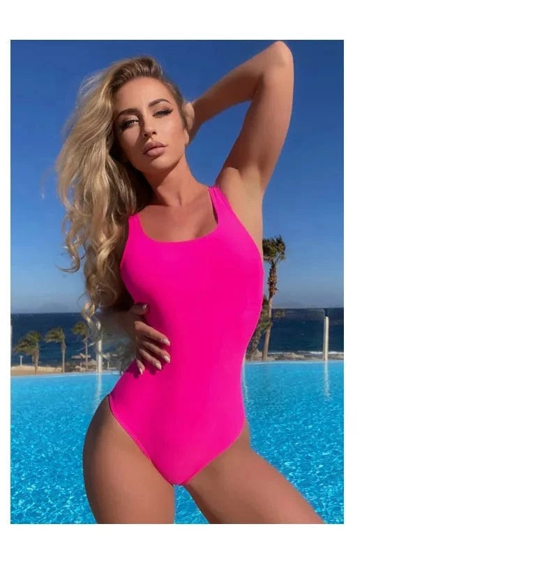 S / 4 Solid color Womens Swimwear 2024 One-piece Women's Summer Beachwear