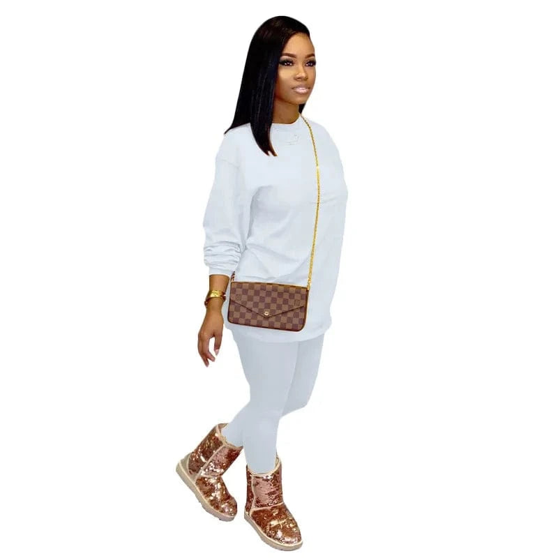 S-5X autumn winter new plus size women two pieces clothes sports wear with hoodie