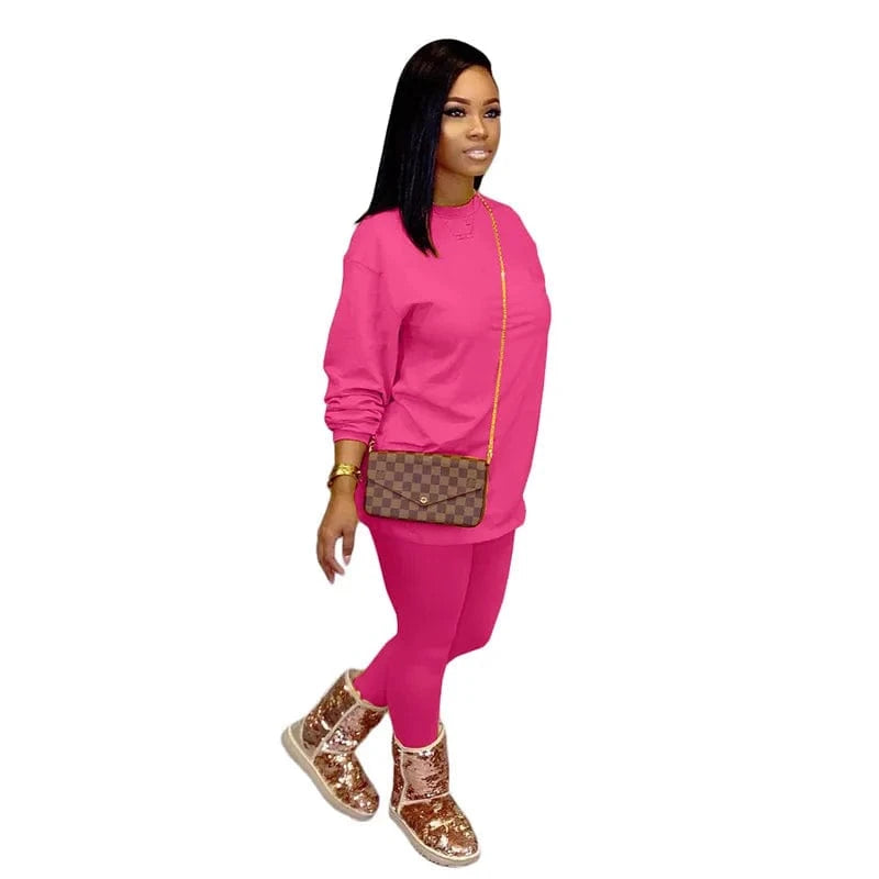 S-5X autumn winter new plus size women two pieces clothes sports wear with hoodie