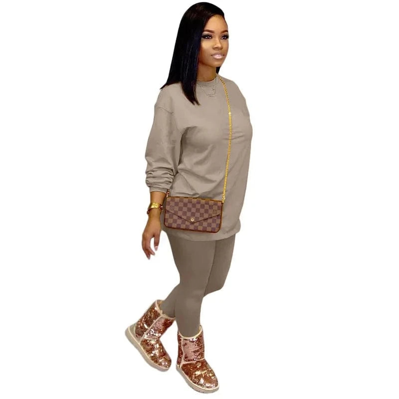 S-5X autumn winter new plus size women two pieces clothes sports wear with hoodie