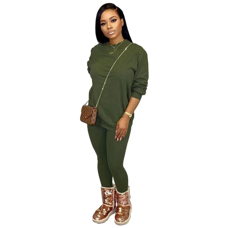 S-5X autumn winter new plus size women two pieces clothes sports wear with hoodie