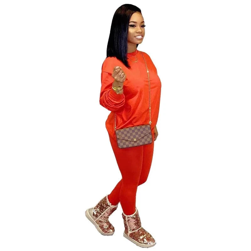 S-5X autumn winter new plus size women two pieces clothes sports wear with hoodie