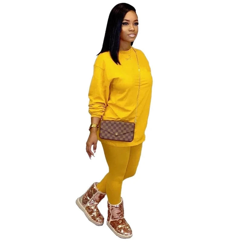 S-5X autumn winter new plus size women two pieces clothes sports wear with hoodie