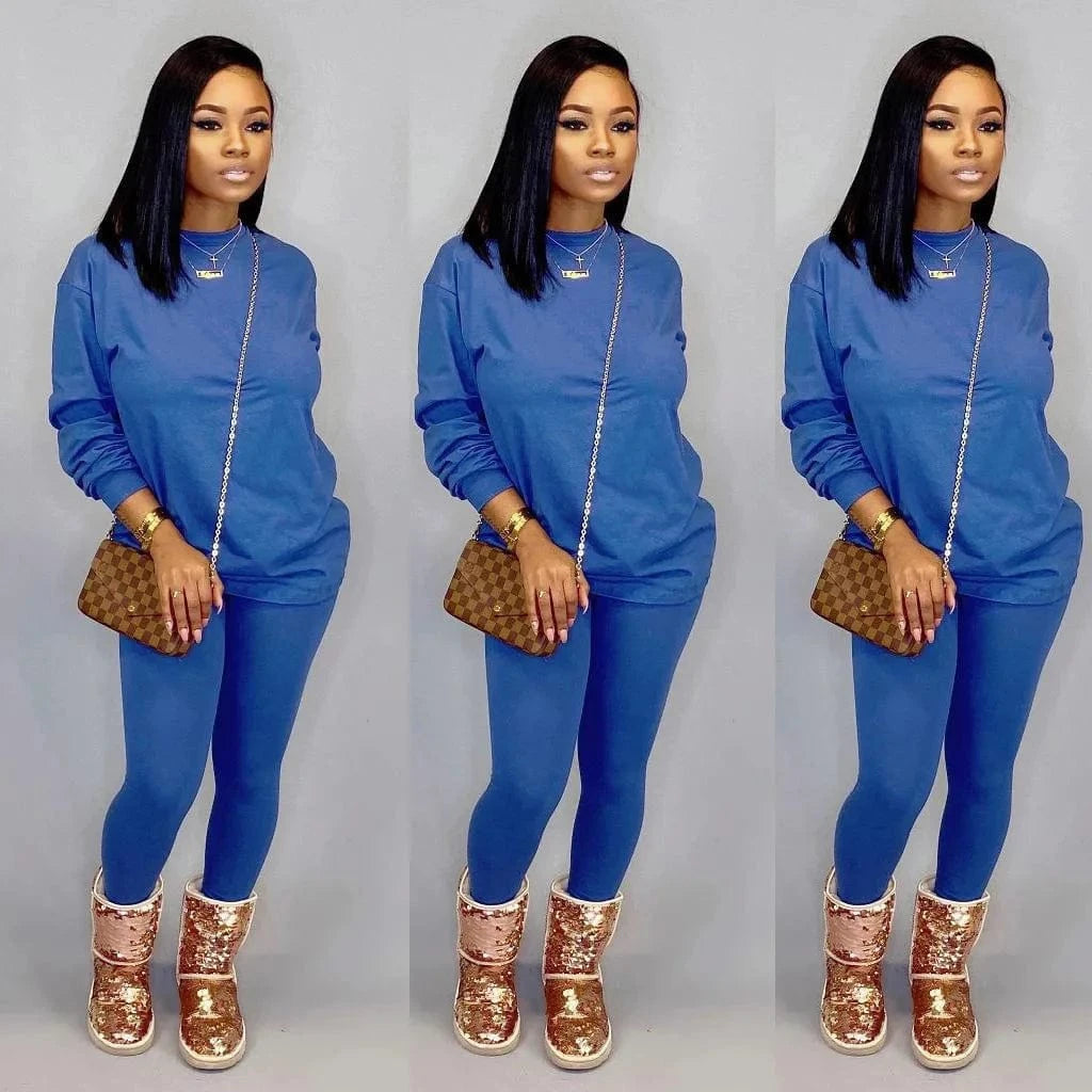 S-5X autumn winter new plus size women two pieces clothes sports wear with hoodie