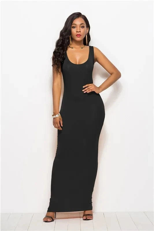 S / #8-black Huiya New fashion arrival plus size stretchy vintage dress elegant long party dress bodycon sundresses women summer 2022