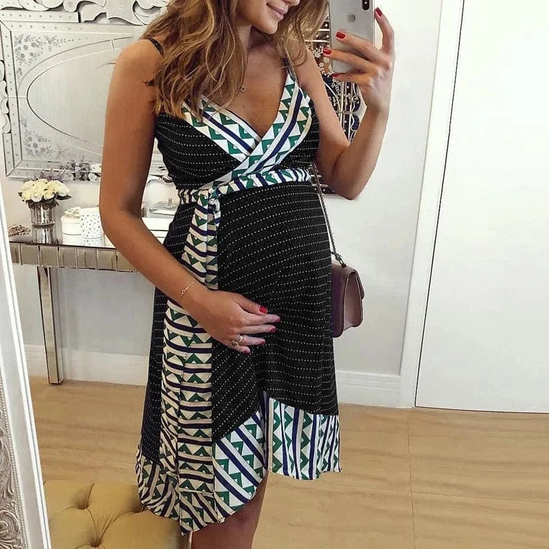 S / Black 2023 Spring Summer Printed Women's Dress Ethnic Sleeveless Patchwork Long Women Maxi Casual Dresses Clothing