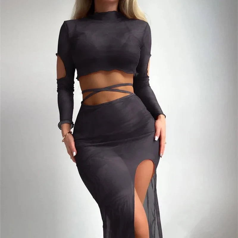 S / Black 2024 New Arrival Hot selling Stock Woman's 4 Pieces Bikini with Cover up Dress Swimwear Woman Trend Separate swim dress