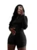 S / Black 2025 Summer Two Piece Shorts Sets Zipper Tracksuit Yoga Fitness Outfits for Women Sport