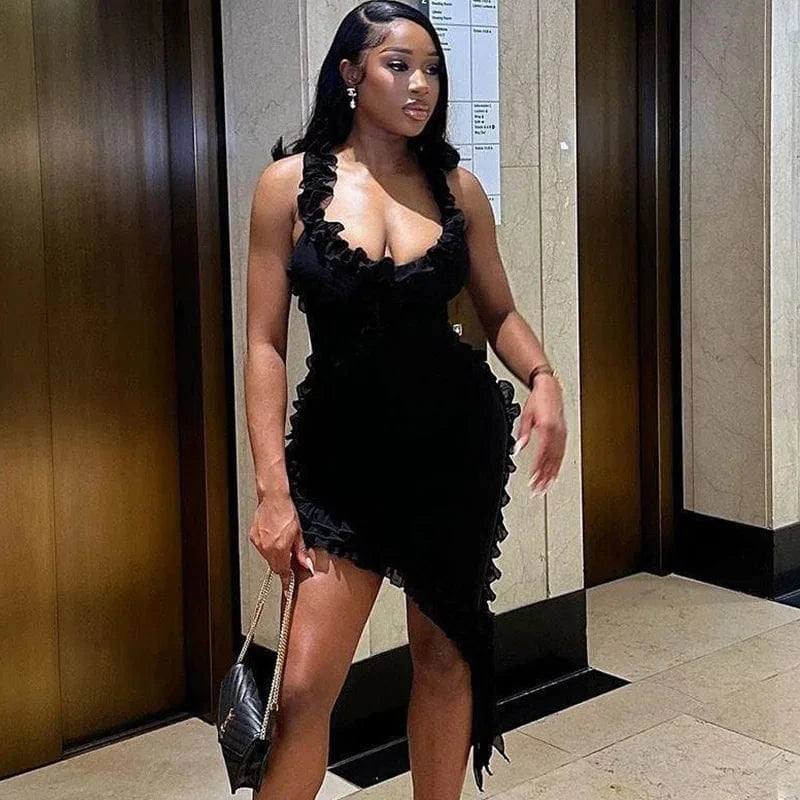S / Black Bomblook ASDS177 Irregular Sexy Dresses Women Night Birthday Dresses Women Party Dresses Women