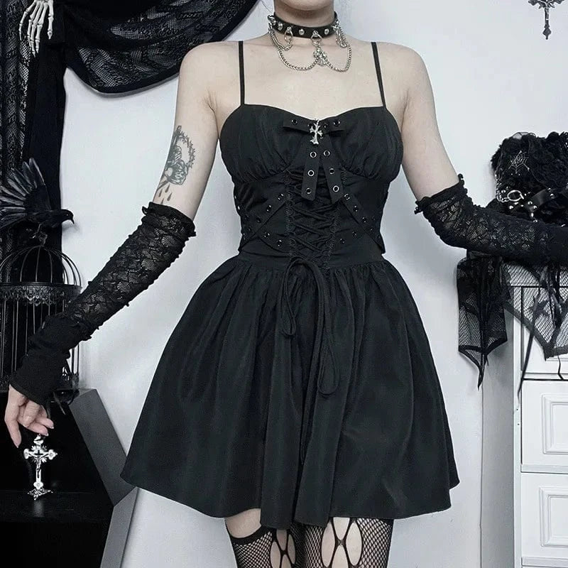 S / Black dress Gothic sexy Gothic dress retro Bubble A-line black lolita dress suede beautiful gothic high waist ladies club party dress