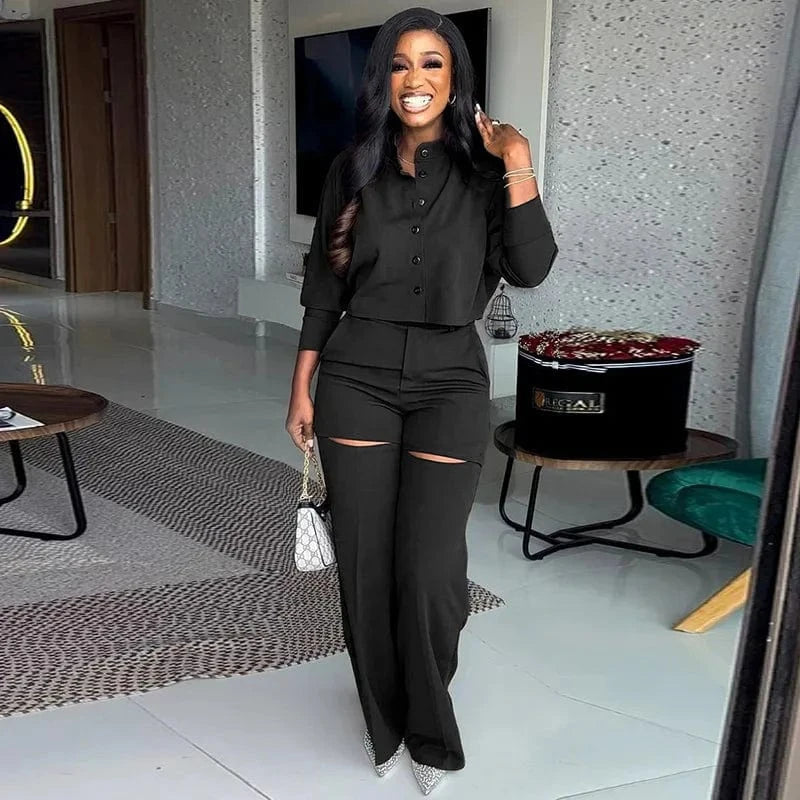 S / Black HK6952 2024 New Arrivals Half Sleeve Crop Top 2 Piece Set Summer Lounge Set Women Two Piece Pants Set