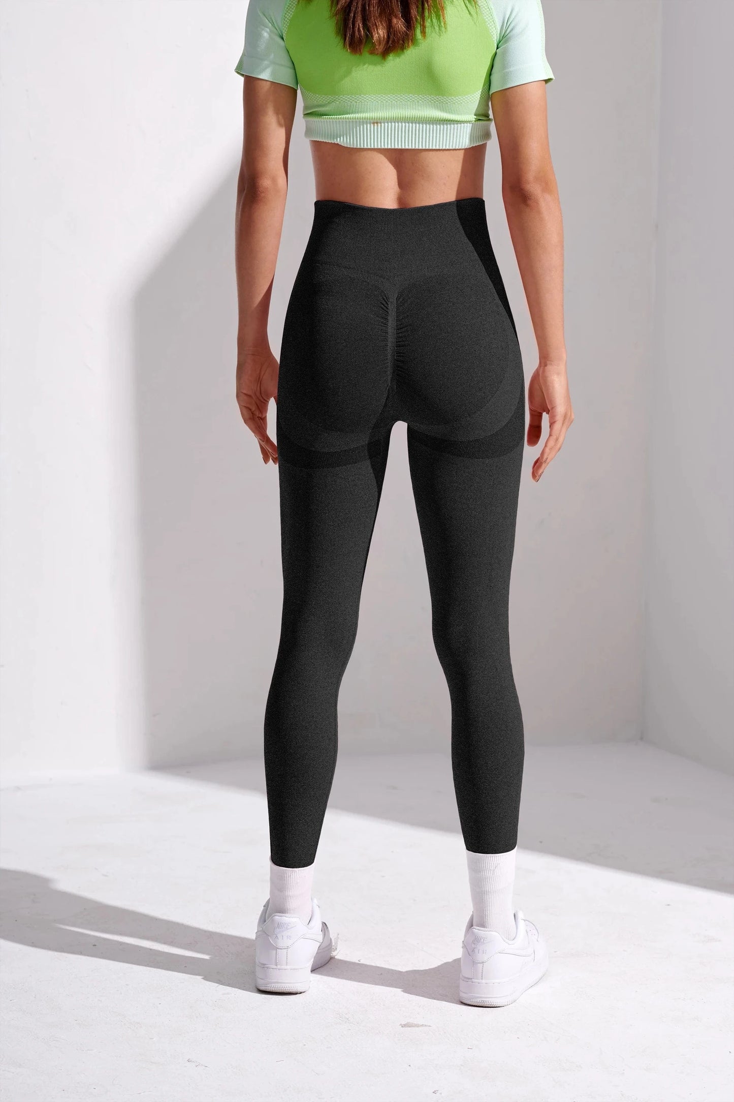 S / Black Spot Wholesale 6 Color Ladies High Waist Breathable Sport Pants Fitness Yoga Legging