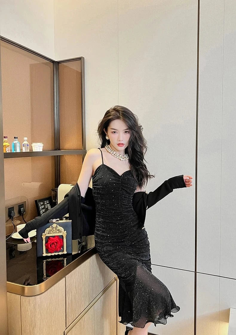 S / Black ZYHT 5800 Wholesale Elegant Sleeveless V Neck  Women Bodycon Dress 2024 Summer Ladies Vestidos Female A line Cami Dress