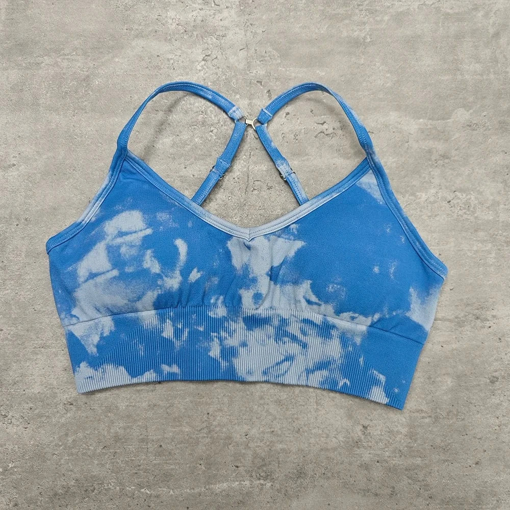 S / bra blue Women 3 Piece Yoga Set Activewear Suit Jogger Seamless Sportswear Fitness Workout Gym Clothing