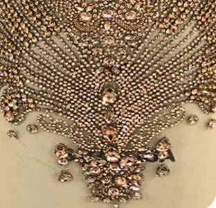 S / Champagne Ocstrade Glittery Custom Plus Size Prom Dresses For Women Elegant Backless Lace Up Rhinestone Split Women Prom Evening Dress
