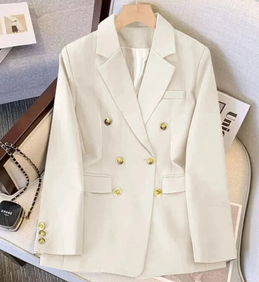 S / coat color1 Liu Ming Fashion Wholesale Spring Autumn Women High End Blazer 2 Piece Pants Set