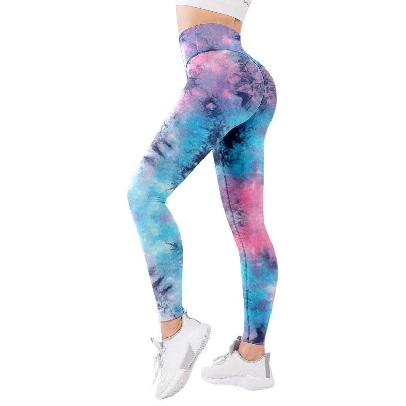 S / Colorful2 Women Gradient Seamless Full Yoga Pants 2024 Female Tie Dye Peach Tights Sports Leggings High Waist Belly Running Fitness Pants