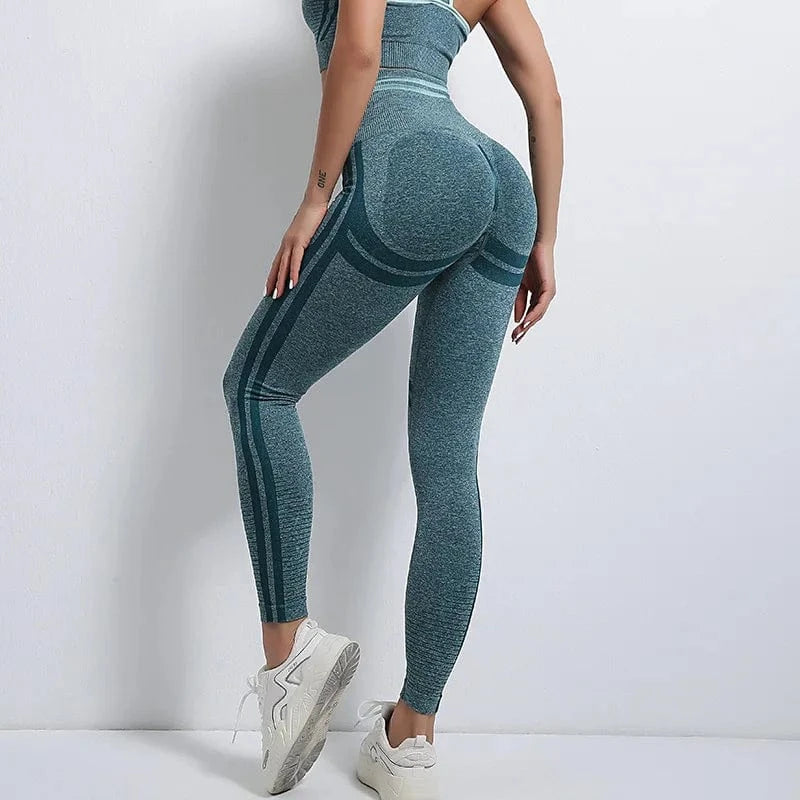 S / dark green   Pants 2024 Women Seamless Yoga Fitness Set Running Sports Bra Lifting Hip Tight Yoga Pants