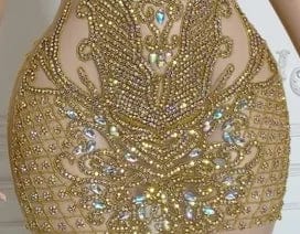 S / Golden AB Ocstrade Vestido Luxury Rhinestone Halter Women'S Evening Dress 2025 High Quality Long Gown Evening Dress Silver Floor-Length
