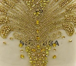 S / golden Ocstrade XL Plus Size Women's Evening Prom Dresses 2024 Women Elegant Custom Gold Rhinestone Orange Maxi Prom Dress Romantic