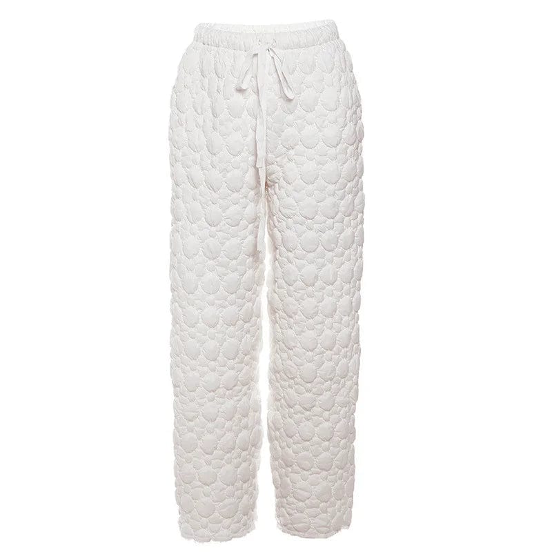 S / Gray New Product Ideas 2023 Solid Color Drawstring Plush Trousers High Waist Casual Pants Fashion Loose Straight Pants