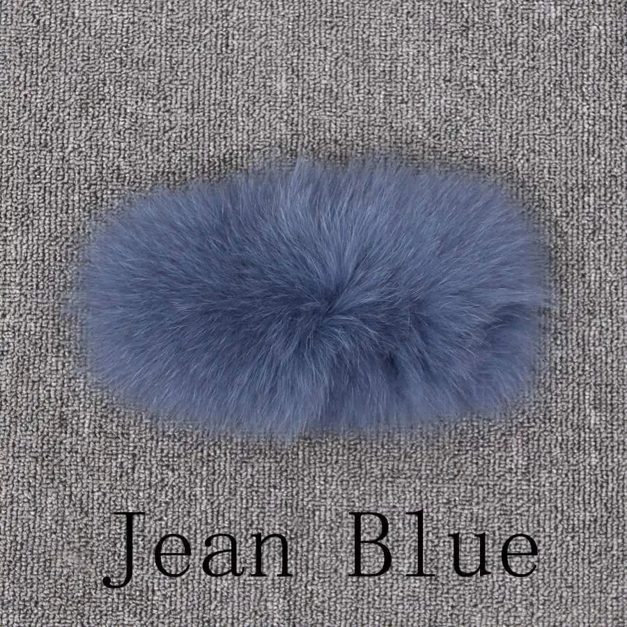 S / jean blue QIUCHEN QC21159 Cropped Hooded Jacket Custom Color Label ladies winter warm fluffy fur real fox fur coat