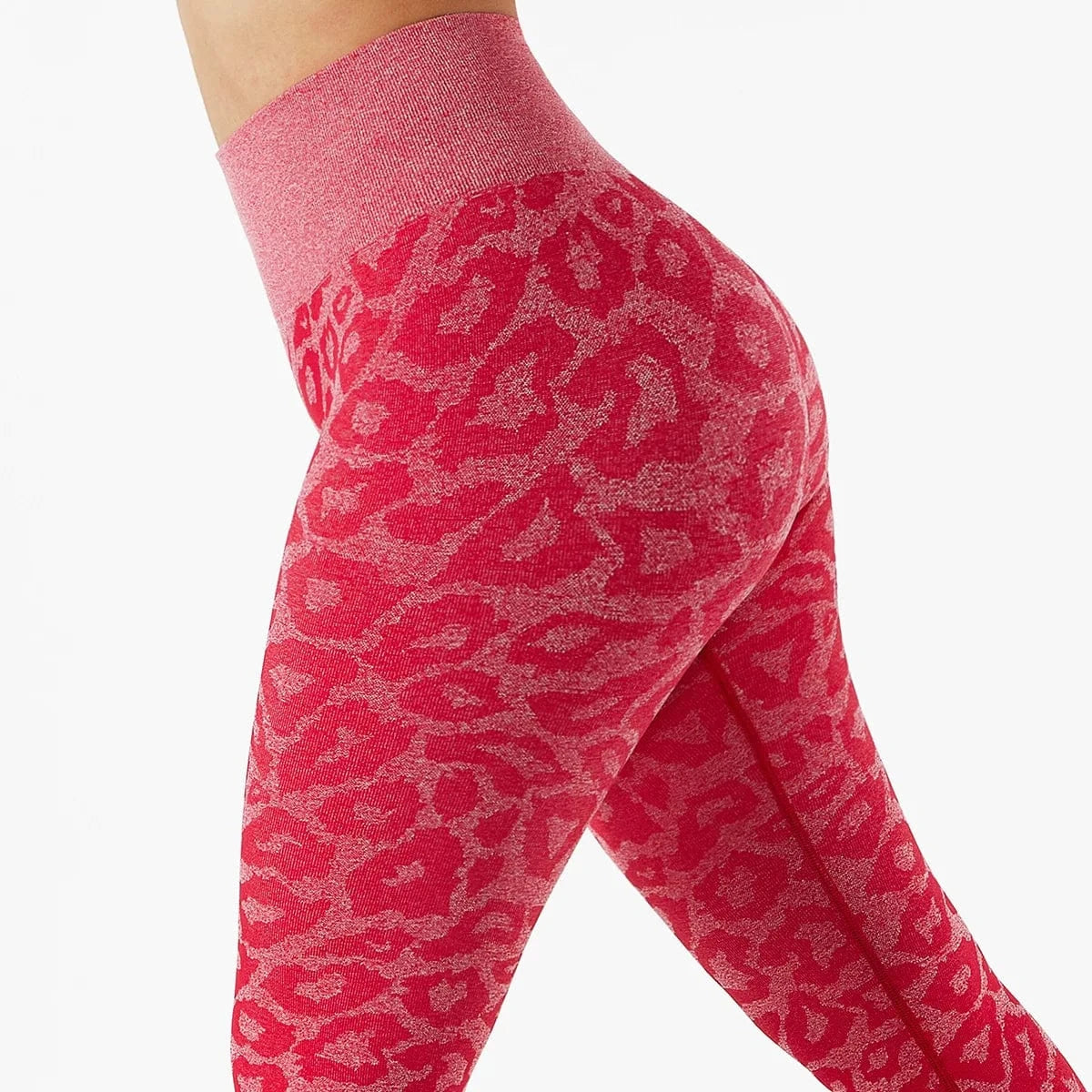S / Leopard Red 2024 Leopard Fitness Gym Leggings Women Yoga Pants Seamless High Waist Scrunch Butt Sports Running Tights Trousers Sportswear