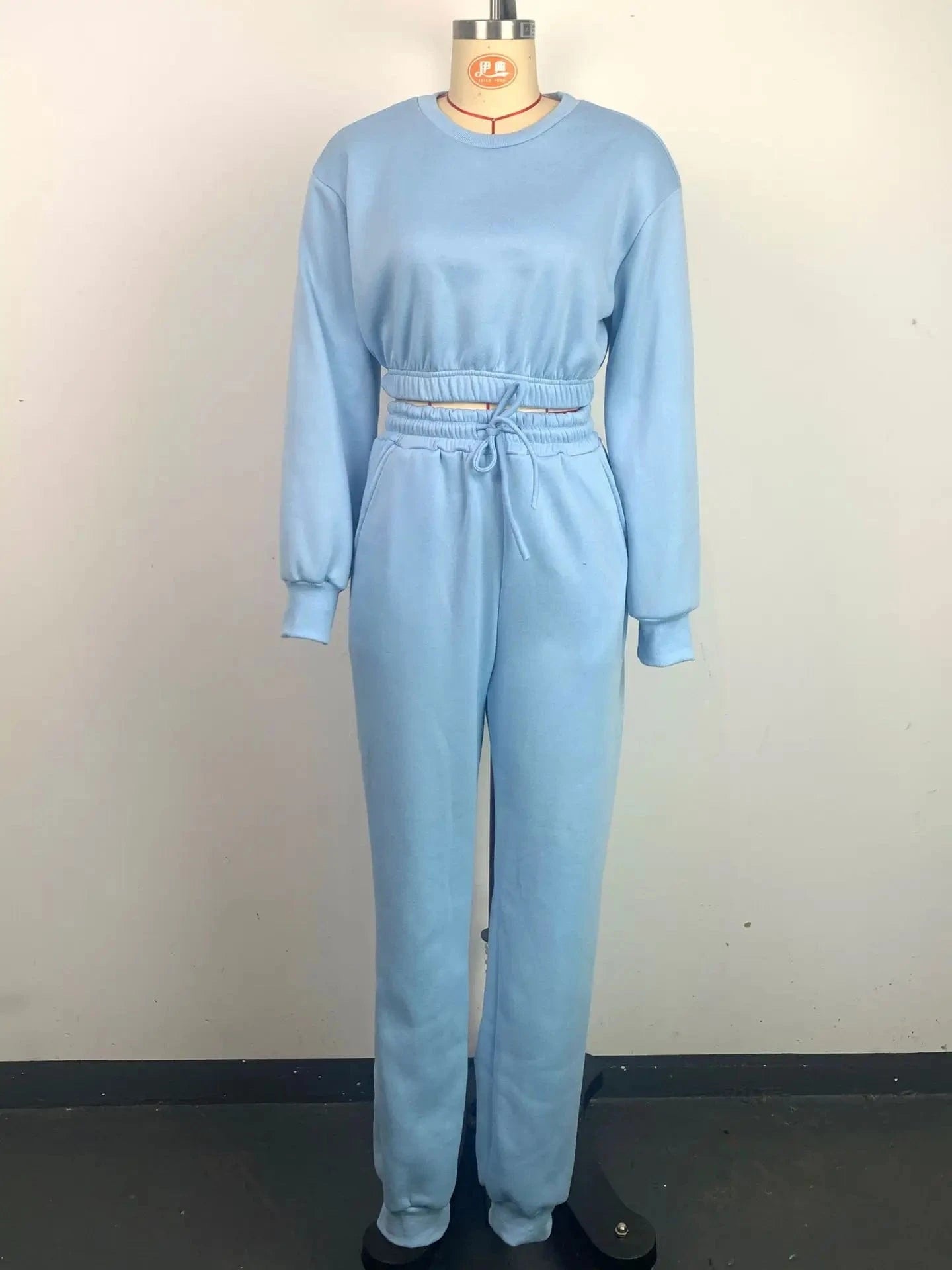 S / Light Blue 230706 Wholesale New Arrivals 2024 Fall Autumn Clothing Winter Tracksuit Gym Women 2 Piece Sets