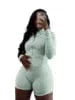 S / Light Green 2025 Summer Two Piece Shorts Sets Zipper Tracksuit Yoga Fitness Outfits for Women Sport