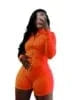 S / Orange 2025 Summer Two Piece Shorts Sets Zipper Tracksuit Yoga Fitness Outfits for Women Sport