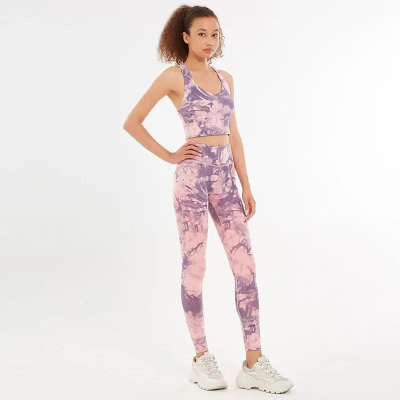 S / peach pink Xsunwing Custom LOGO Plus Size Two Piece Activewear suit Women Sports Bra Printed Yoga Set Fitness sportswear gym sets WSB9904