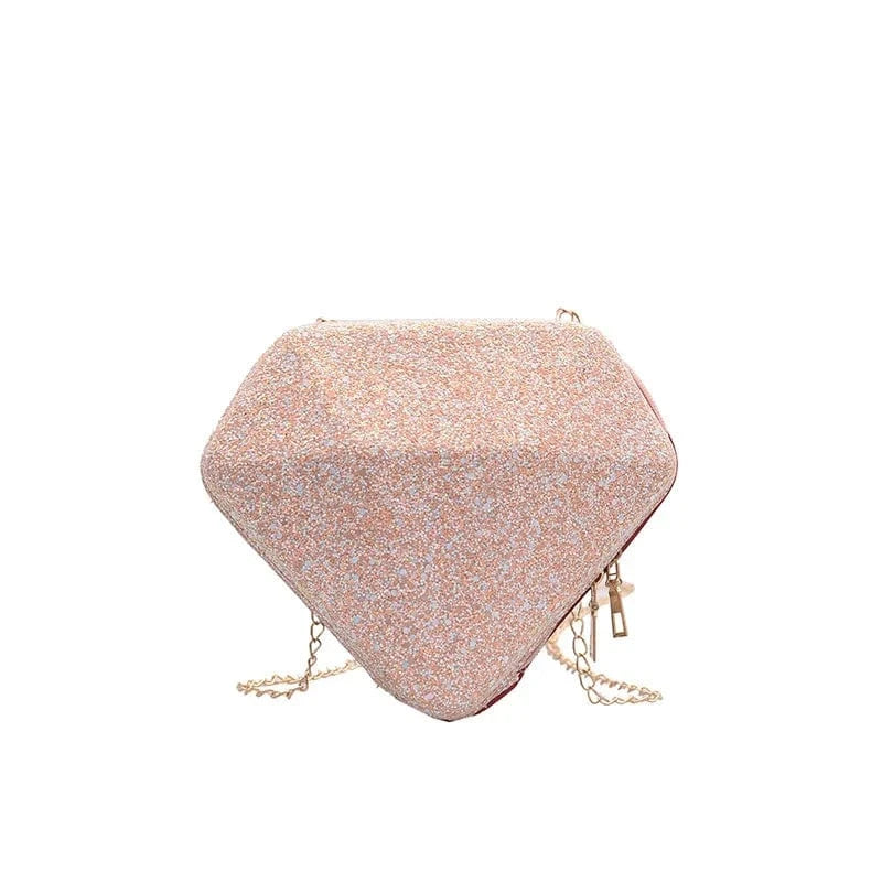 S / Pink Elegant Glitter Evening Bag Clutch Purses for Women Cocktail Party Wedding Bling Sequin Handbag Clutches Wallets