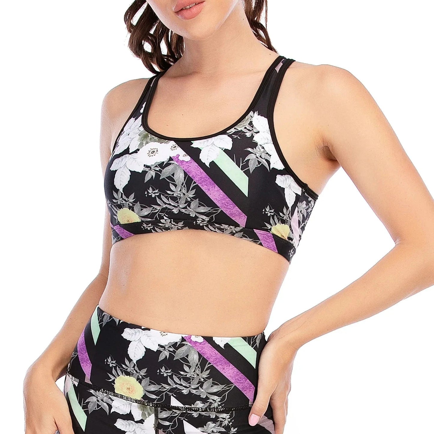 S / Printing yoga Bra 2024 Athletic Wear Sport Girls Seamless Fitness Sport Wear High Elastic Women Yoga set Backless Bra Printing Leggings Yoga suit