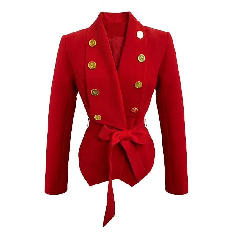 S / Red ZYHT 5540 2023 Spring Autumn Winter Woman Clothing New Casual Long Sleeve Lapel Suit Jacket Coat Black Formal Ladies Blazer