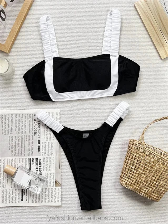 S / same as photo 2025 Fashion Two Piece Tankinis Bikini Set High Waist Swimwear Luxury Bathing Suits For Women