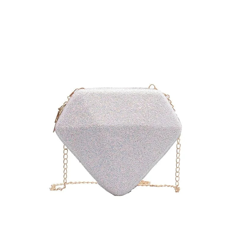 S / White Elegant Glitter Evening Bag Clutch Purses for Women Cocktail Party Wedding Bling Sequin Handbag Clutches Wallets