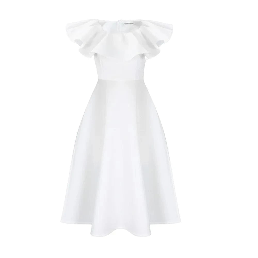 S / White Latest Pink Design Summer Evening Dress Wedding Bridesmaid Clothing Sexy A Line Short Sleeve Pleated Dresses