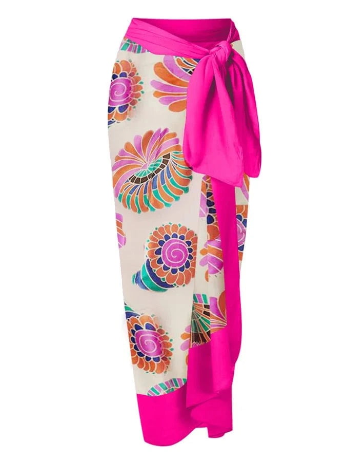 S / Y16 Skirt -7 Rose Red DAMOCHIC One Piece Swimsuit with Skirt for Women Summer Ruffle Shoulder Strap Print Swimwear 1 Piece with Wrap Cover Up 2023