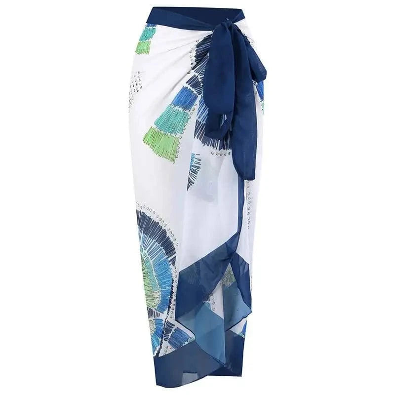 S / Y16 Skirt-Geometry No.9 DAMOCHIC One-piece Swimsuit wrap skirt Summer print slim retro beach wrap skirt 1 piece bandage swimwear and wrap skirt 2023