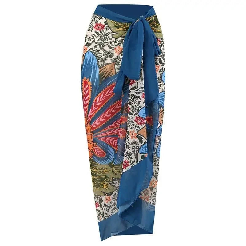 S / Y16 Skirt-Pineapple No.8 DAMOCHIC One-piece Swimsuit wrap skirt Summer print slim retro beach wrap skirt 1 piece bandage swimwear and wrap skirt 2023