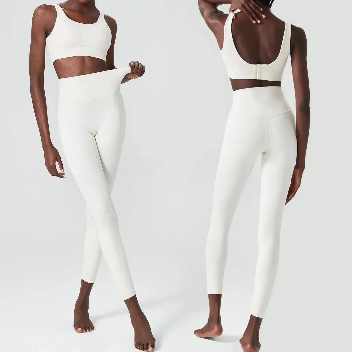 S / YB2315+C350Y5 BESTWAYCLOX Ladies High Waist Running Sport Gym Wear Women 2 Piece Activewear Fitness Yoga Wear Suits Leggings Bra Sets 2024