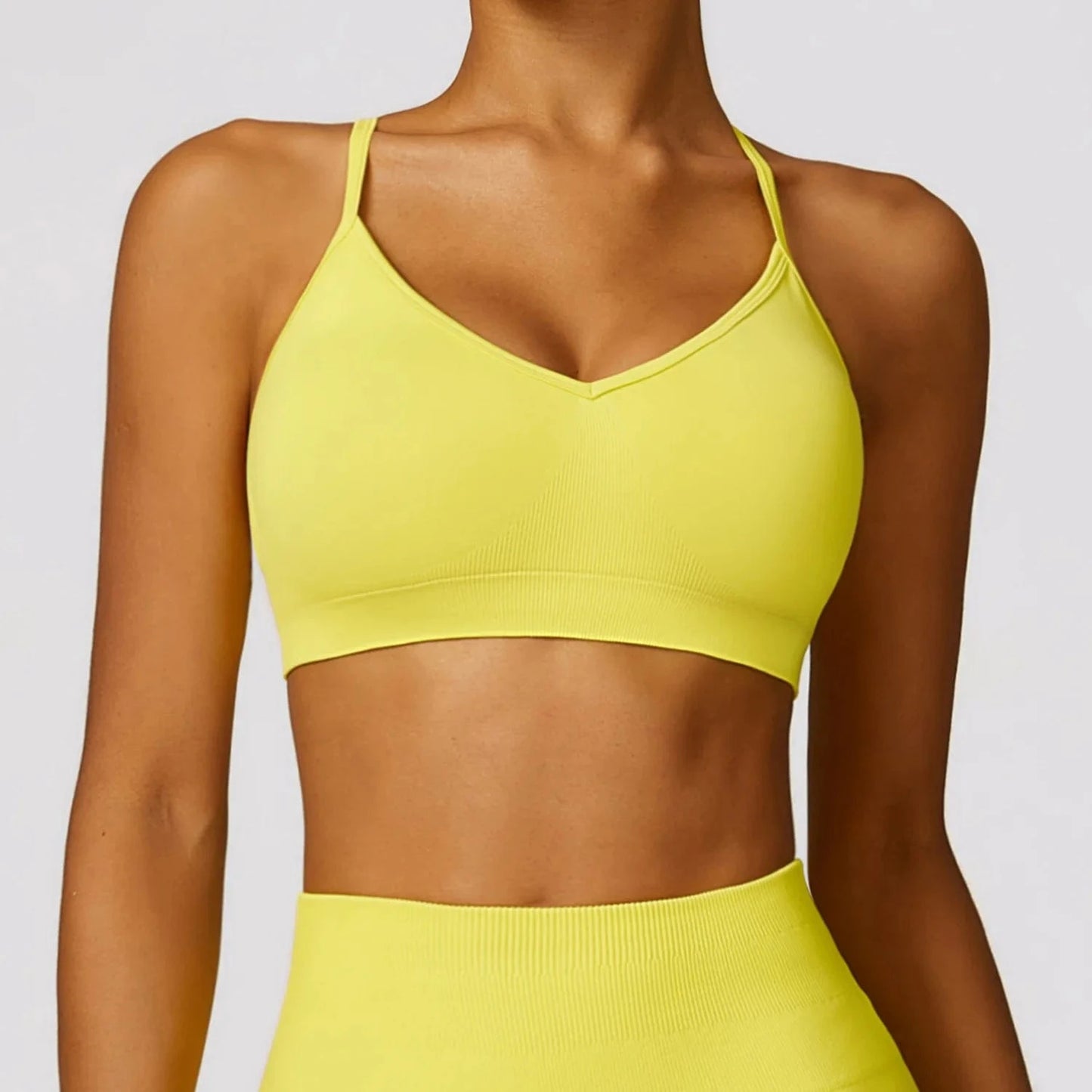 S / Yellow-bra 2024 Women Zipper Crop top Activewear Suit Bra Flares Seamless Sportswear Fitness Workout Gym Clothing 3 pcs Yoga Set