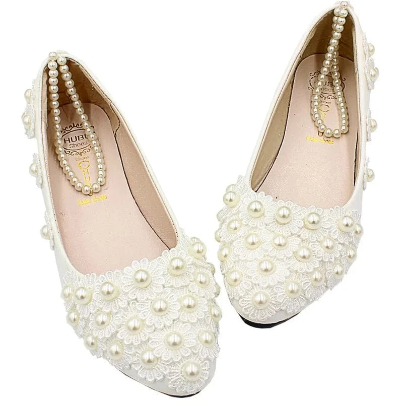 S0498G 2024 new hot -selling white flat -bottom bride girl low -heeled wedding shoes