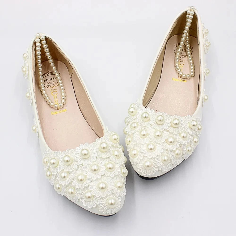 S0498G 2024 new hot -selling white flat -bottom bride girl low -heeled wedding shoes
