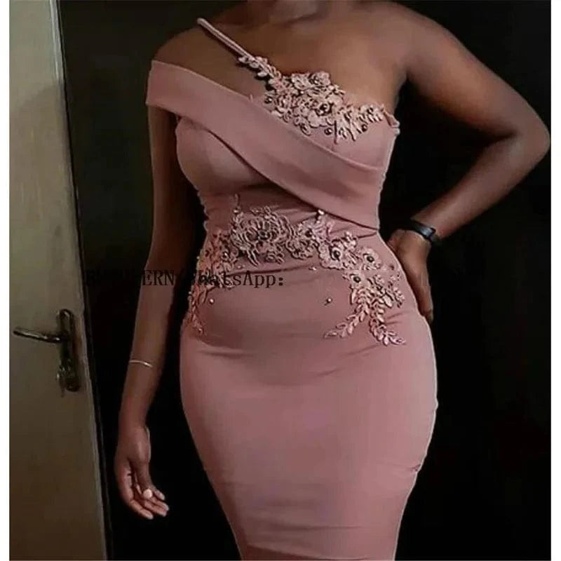 S0579R High quality new sexy one shoulder fishtail long high waist hip wrap temperament evening dress