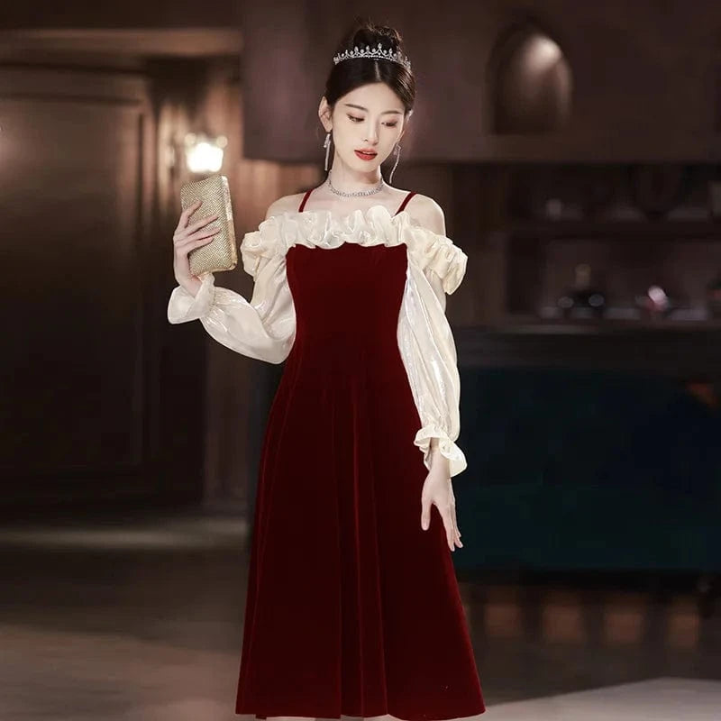 S0783T 2024 Spring Season Hot Selling Off-Shoulder Royal Design Wedding Dress Sexy Elegant Plus Size Evening Gown Half Sleeve