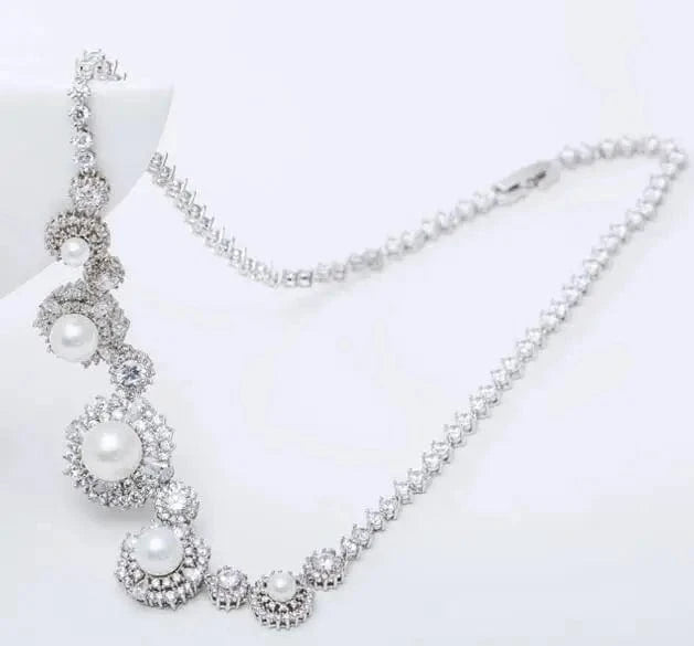 S15100903 LUOTEEMI New Luxury White Shell Pearl Fancy Bridal Evening Party Wedding Jewelry Sets