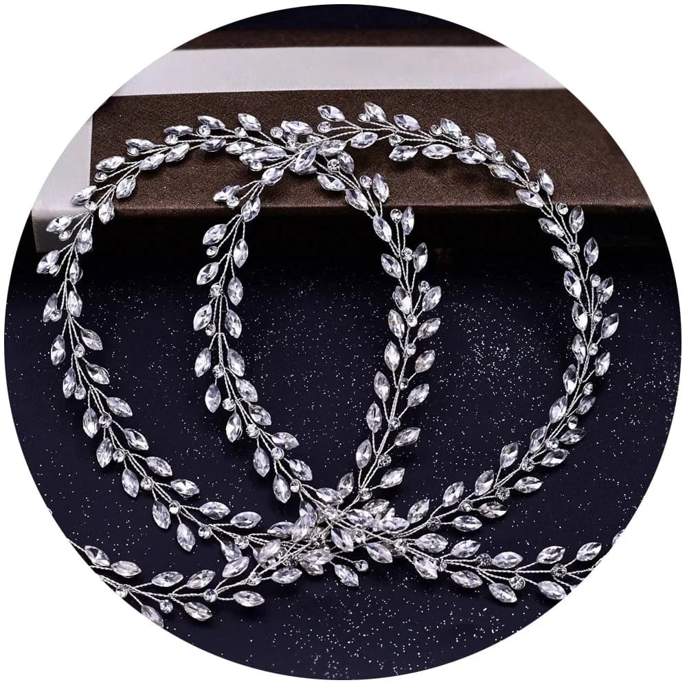 S4351F Braided hair long hair with rhinestone bar style wedding party accessories hair crown bridal tiara
