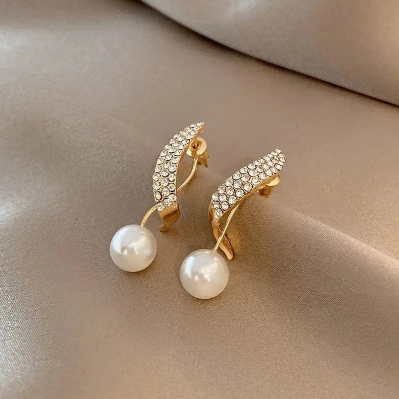 S925 Needle Korean New Simple Temperament Circle Pearl Earrings Fashion Small Versatile Earrings Women's Jewelry